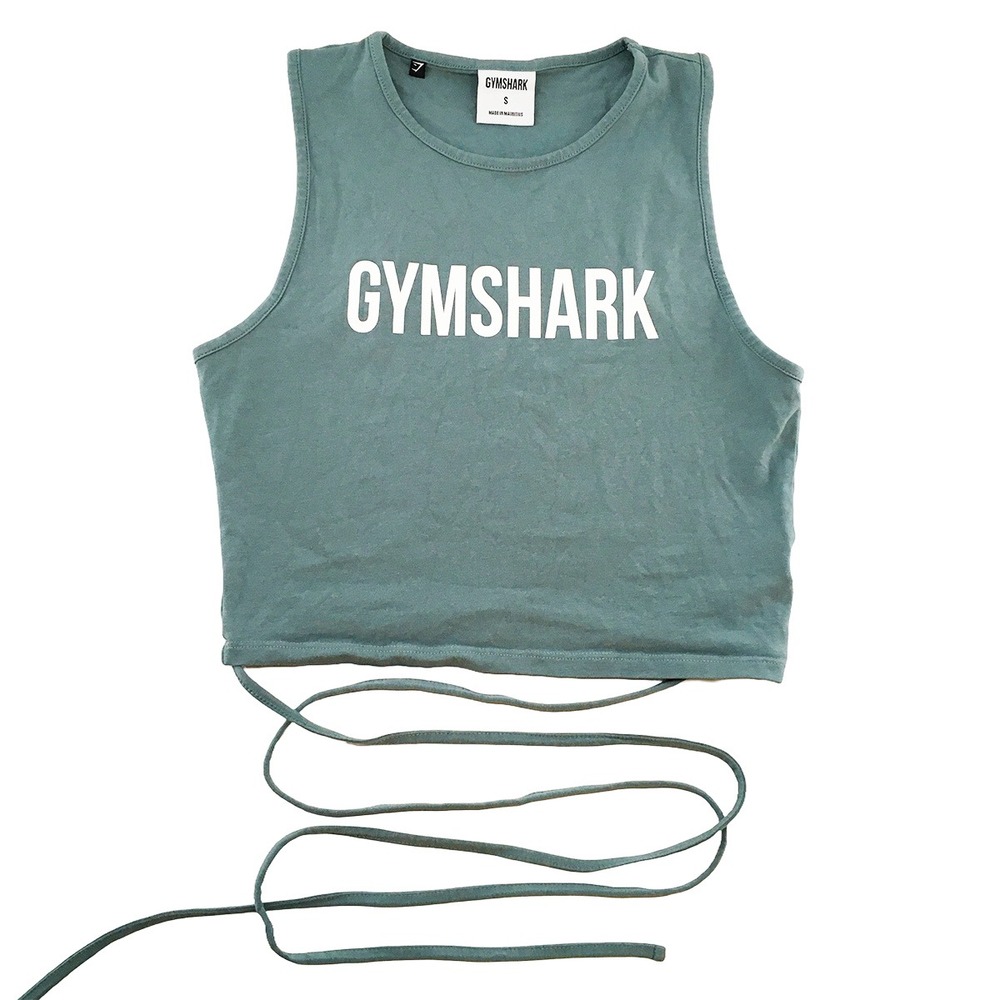 GYMSHARK Logo Crop Tank Top •‎ Small • blue • workout casual athleisure cute